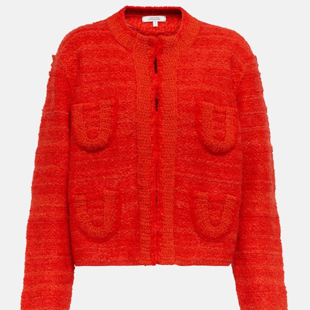 Dorothee Schumacher Texture Knit Cardigan, Size 1 (US 4), Red